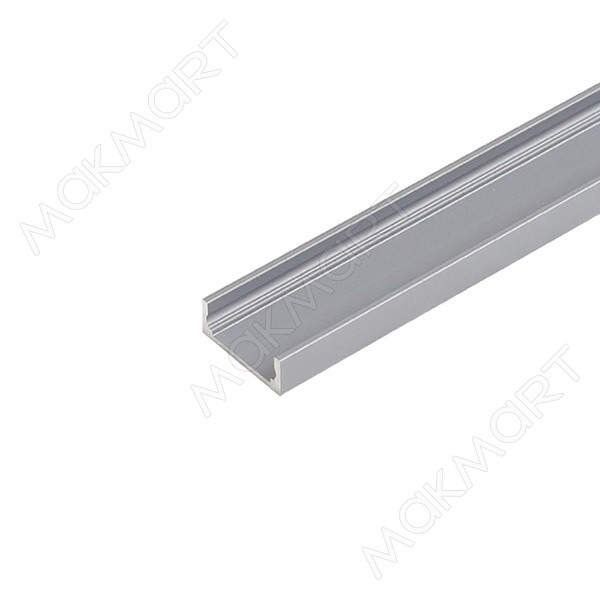 HW.012.1506.3000.PR.OG Профиль 1506 для LED подсветки накладной, L=3000 мм, отделка орион серый (ано - фото - 1