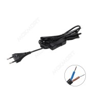 EM.WS.2*0,5.3000.W.B Провод сетевой, 2*0,75, 3000 мм с вилкой Europlug и проходным выключателем, ч - фото - 1