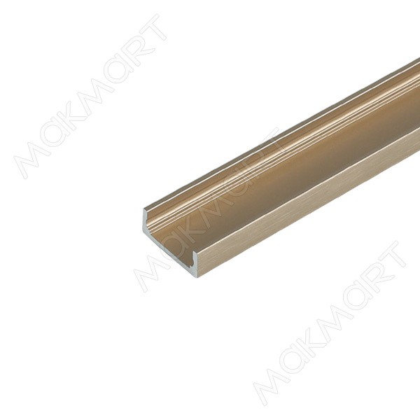 HW.012.1506.3000.PR.GOLD.BR Профиль 1506 для LED подсветки накладной, L=3000 мм, отделка золото шлиф - фото - 1