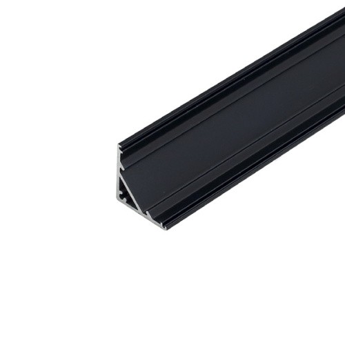 HW.012.1818.3000.PR.BLACK Профиль угловой 1818 для LED подсветки накладной, L=3000 мм, отделка черны - фото - 1